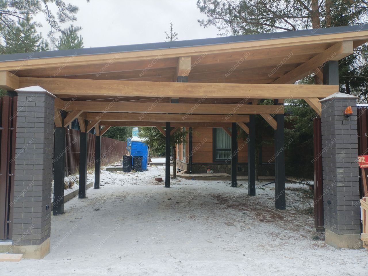 Навес односкатный для двух авто ВЕСТВУД фото 2